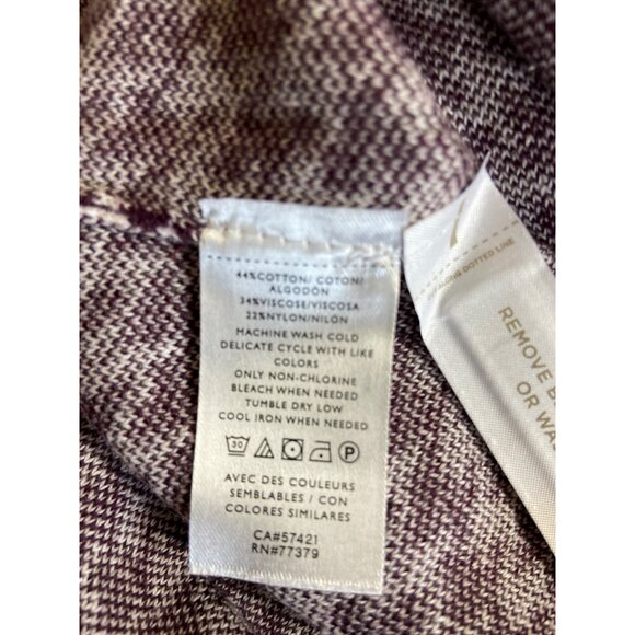 Ann Taylor V-Neck Tunic Sweater XL Burgundy Cream Houndstooth Lagenlook - Picture 5 of 8